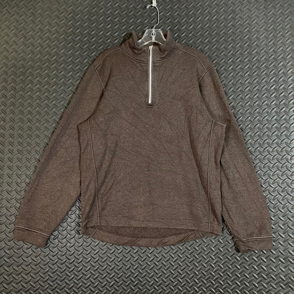Buki Collection Seattle Brown Quarter Zip Tech Pullover Sweater Men's‎ Large